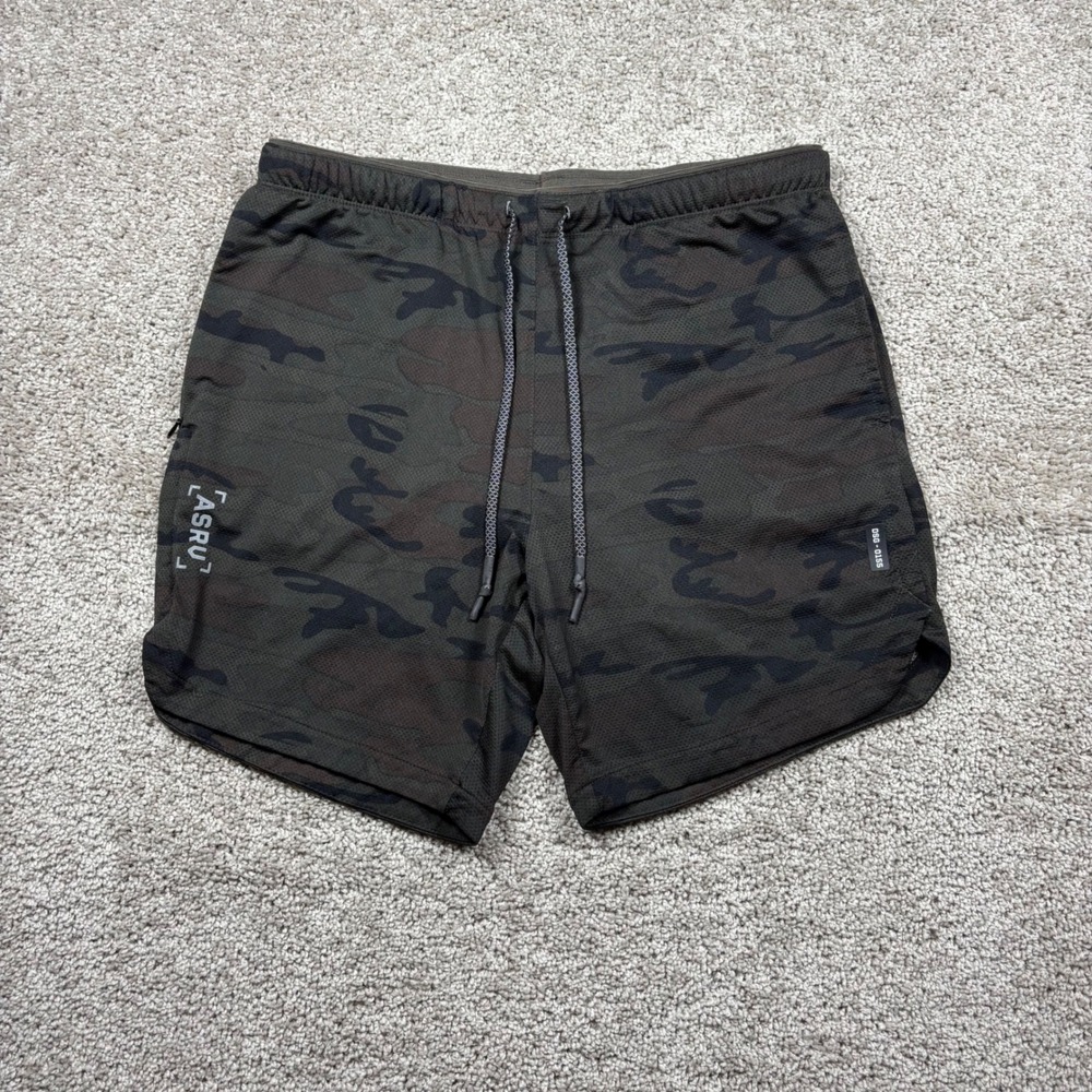 ASRV DSG-0155 Men's Camo Technical Training Shorts Size Medium Dark Camouflage